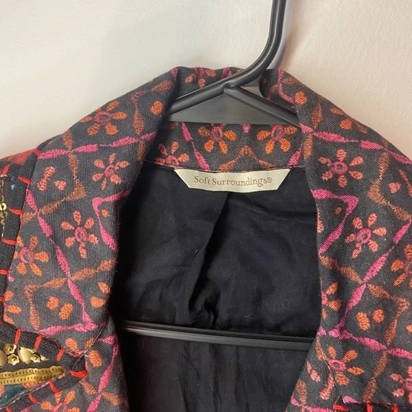 Soft Surroundings Berber Jacket Coin Blazer Womens Multicolor - Picture 2 of 13